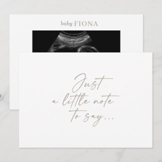 Taupe Baby Ultrasound Photo Announcement Card
