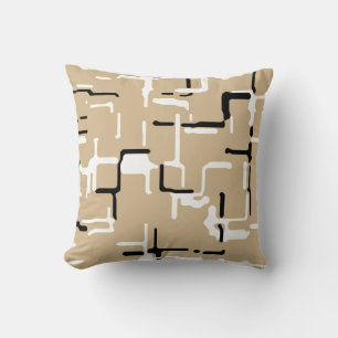 Taupe Beige Black White Cushion