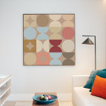 Taupe Beige Blush Pink Light Blue Retro Art Poster<br><div class="desc">Beautiful contemporary taupe beige, ivory cream off-white, teal blue, mint and light aqua turquoise green coloured geometric half circles and squares mosaic pattern. Elegant, stylish and eclectic minimalism design for the artistic interior designer, the artsy décor decorator, popular hip trendsetter, vintage retro art style or abstract digital geometric motif lover....</div>