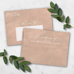 Taupe Beige Watercolor A7 5x7 Wedding Invitation Envelope