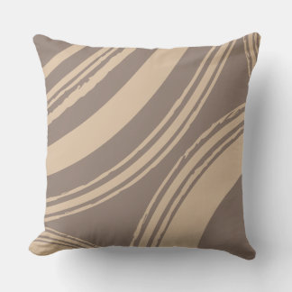 Taupe Beige Wave Circles Cushion