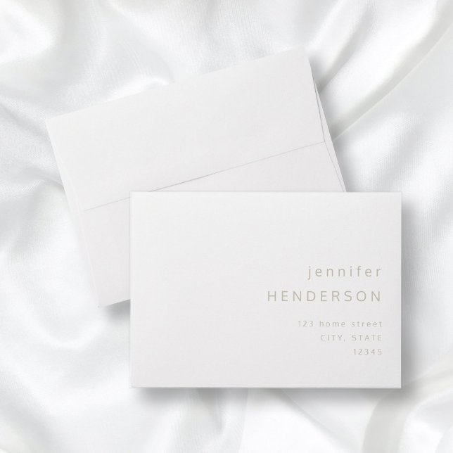 Taupe Beige White Simple Minimalist Typography Envelope (Creator Uploaded)