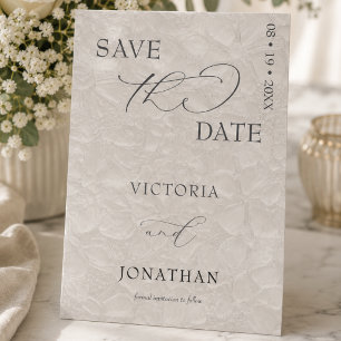 Taupe & Black Simple Elegant Save The Date