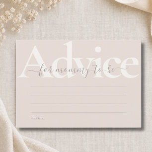 Taupe Boho Gender Neutral Baby Shower Advice Card