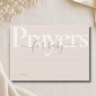 Taupe Boho Gender Neutral Baby Shower Prayers Card