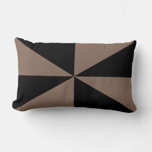 Taupe Brown and Black Pinwheel Lumbar Cushion