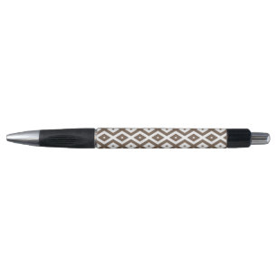 Taupe brown and white diamond pattern