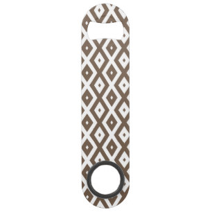 Taupe brown and white diamond pattern