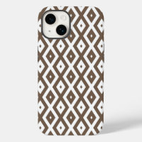 Taupe brown and white diamond pattern