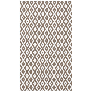 Taupe brown and white diamond pattern tablecloth