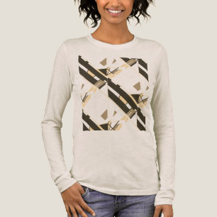Taupe Brown Beige Diagonal Southwest Art Abstract Tri-Blend Shirt