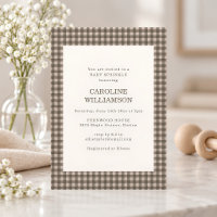 Taupe Brown Gingham Check Plaid Baby Sprinkle