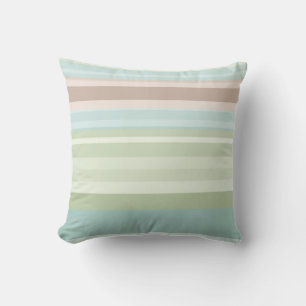 Taupe Brown & Sage Green Classic Stripes Cushion