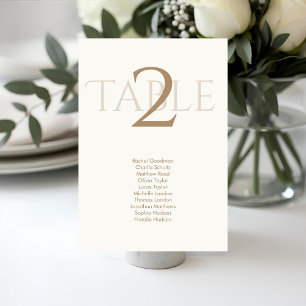 Taupe Chic Wedding Table Number Seating Chart