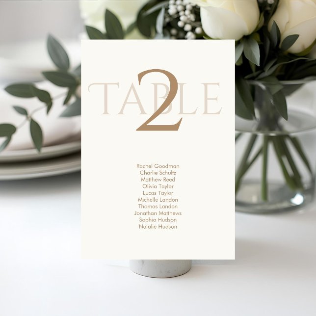 Taupe | Chic Wedding  Table Number Seating Chart  (Creator Uploaded)