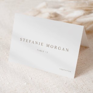 Taupe Classic Wedding Meal Choice Place Card