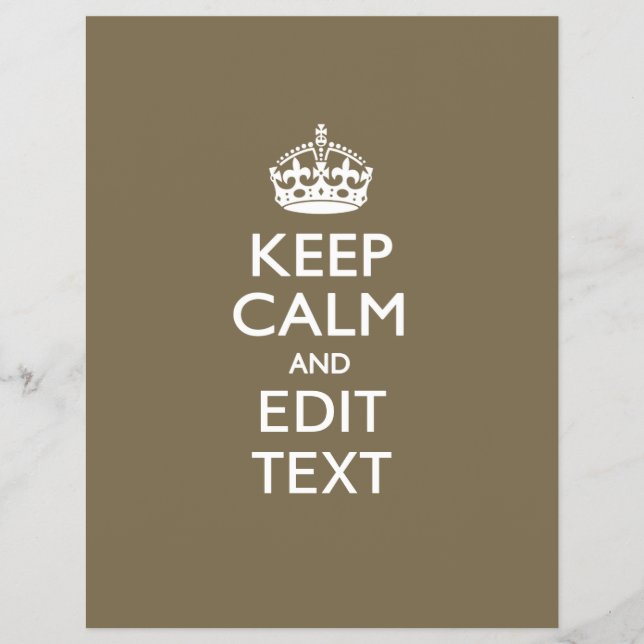 Taupe Coffee Keep Calm And Your Text Easily Flyer (Front)