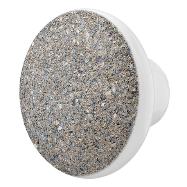 Taupe Concrete Cement Blue Aggregate Sidewalk Ceramic Knob (Right)
