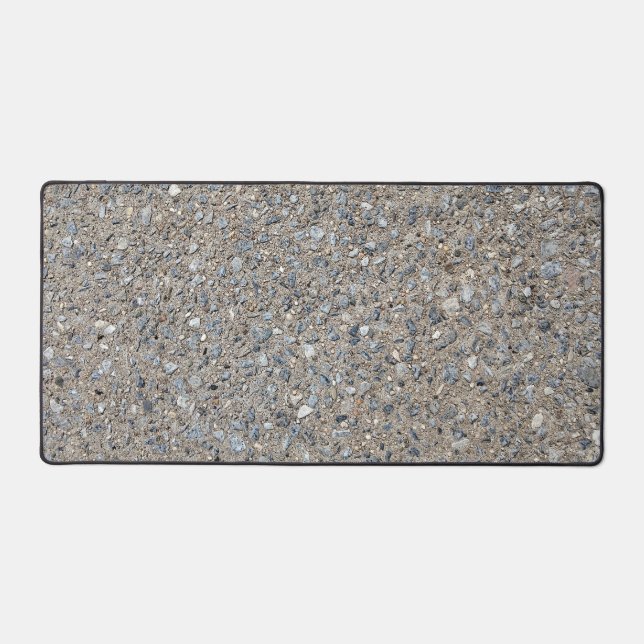 Taupe Concrete Cement Blue Aggregate Sidewalk Desk Mat (Front)