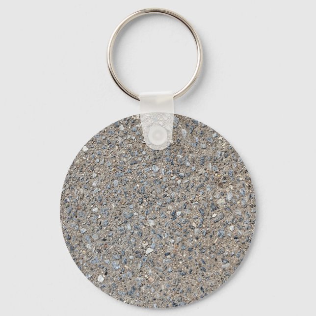 Taupe Concrete Cement Blue Aggregate Sidewalk Key Ring (Front)