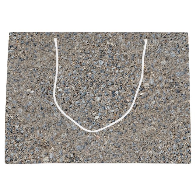 Taupe Concrete Cement Blue Aggregate Sidewalk Large Gift Bag (Front)