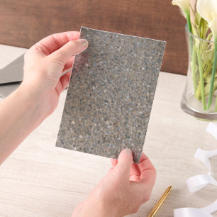 Taupe Concrete Cement Blue Aggregate Sidewalk Vellum Invitations