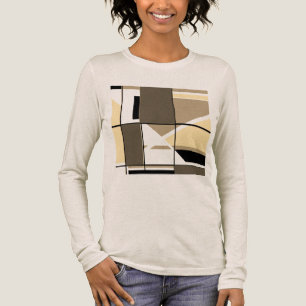 Taupe Cream Brown MCM Look Geometric Abstract  Tri-Blend Shirt