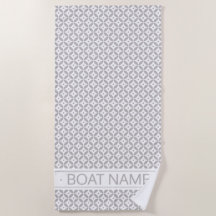 Taupe Elegant Geometric Pattern Custom Boat Name