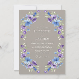 Taupe Ethereal Spring Wedding Invitation