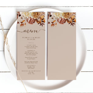Taupe Fall Leaves Menu