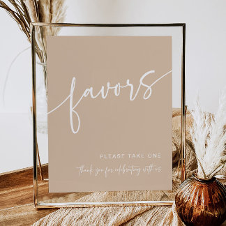 Taupe Favour Sign Modern Minimalist Shower Neutral