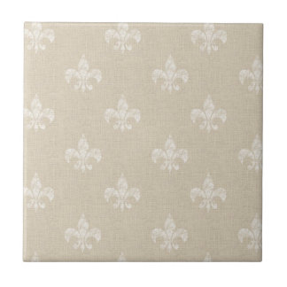 Taupe Fleur de Lis Tile