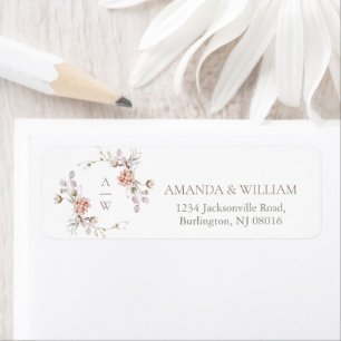 Taupe Floral Monogram