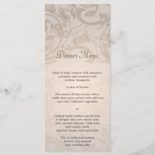 Taupe Flourish Wedding Menu