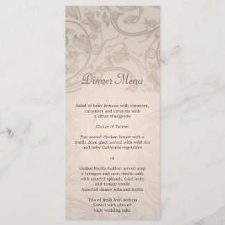 Taupe Flourish Wedding Menu