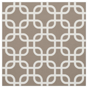 Taupe Geometric Links Pattern Fabric