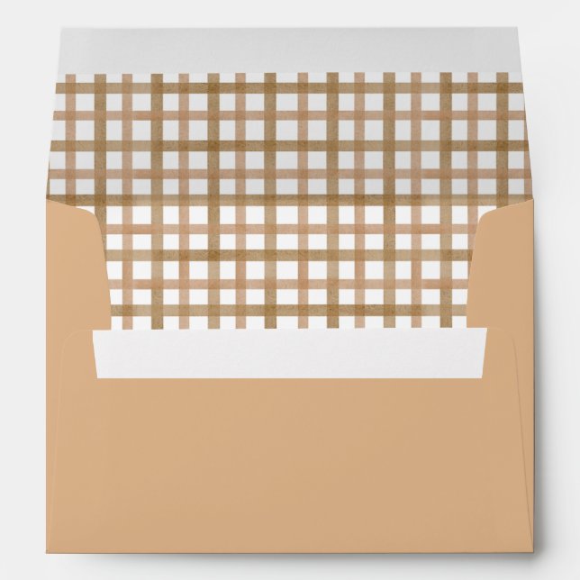 Taupe Gingham Envelope with Liner Pattern (Back (Bottom))