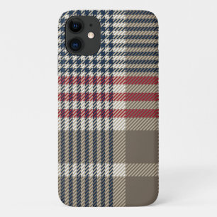 Taupe Glen Check Plaid Pattern Case-Mate iPhone Case