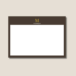 Taupe Gold Monogram Personalized Name Luxury Gift  Card