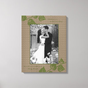 Taupe Green Leaves Portrait Photo Template Picture Canvas Print