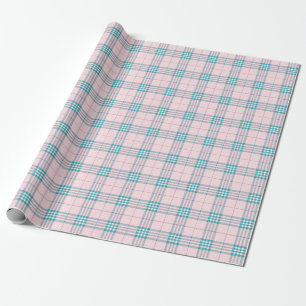 Taupe Grey and Cream Fine Tartan Plaid Wrapping Paper
