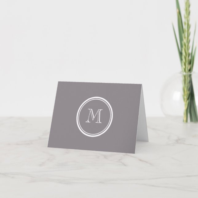 Taupe Grey High End Coloured Personalised Note Card (Front)