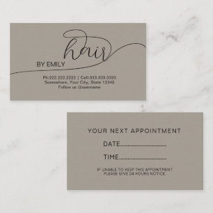 Taupe hair salon Minimalist Appointment Card