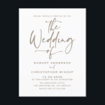 Taupe Hand Lettered Calligraphy Boho Wedding Invitation Postcard<br><div class="desc">Invite family and friends to your wedding with this customisable terracotta wedding invitation postcard. It features simple hand-lettered calligraphy with classic typography. Personalise this calligraphy wedding invitation by adding your own event details. This taupe wedding invitation postcard is perfect for any wedding theme and season.</div>