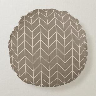 Taupe Herringbone Throw Pillow