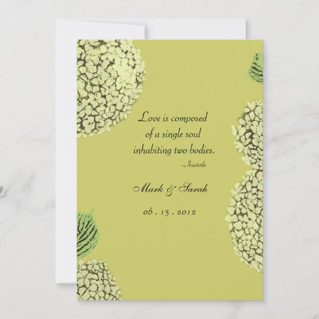 Taupe Hydrangea Invitation (Front)