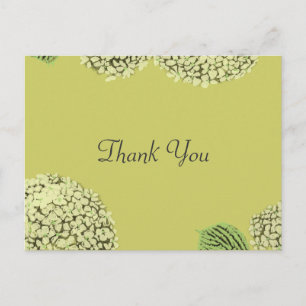 Taupe Hydrangea Thank You Post Card