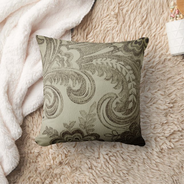 Taupe Iraqi Paisley Classic | Throw Pillow (Blanket)