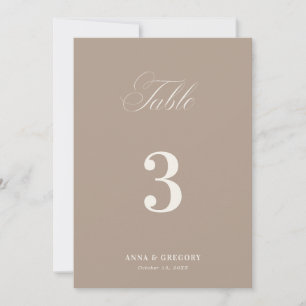 Taupe & Ivory Table Number