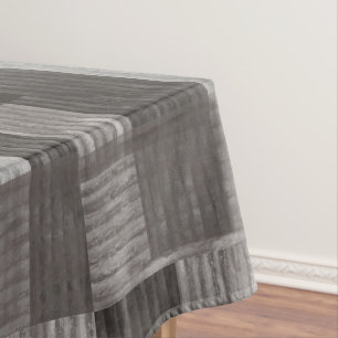 Taupe Jean patch Work Faux Burlap Tablecloth